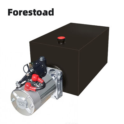 Forestoad 10 Quart Hydraulische Power Unit Single Acting 12V/DC Hydraulische pomp voor Dump Trailer Car Lifting, SAE#6 Connector,2 GPM Stroomsnelheid, 3200 PSI Max Relief Pressure, Metal Reservoir 2.5 Gal